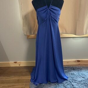 Banana Republic Factory Elegant Blue Halter Midi Dress